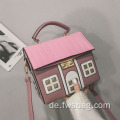 Neue Stil Kollision Farbe Originalität Stranger kleines Haus Cartoon schöne kleine Haus Handtasche individuelle Charakterhandtaschen